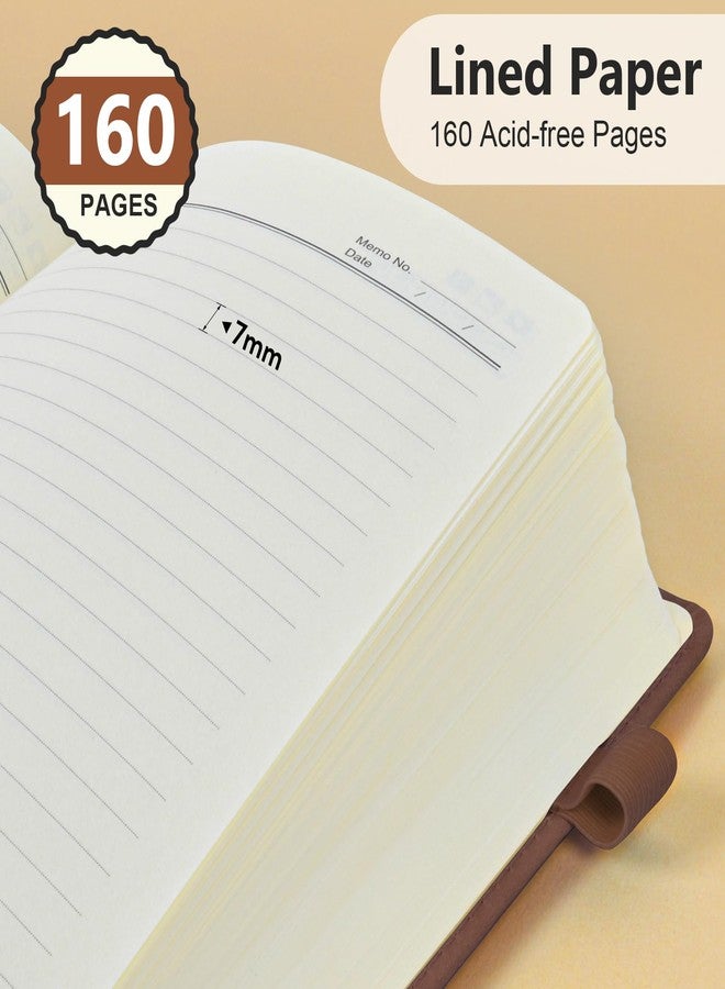 PERCUN Leather Journal for Men & Women - 160 Lined Pages, 100 GSM Paper, 5.9"x8.5" Hardcover Notebooks for Work, School, Note Taking, Travel Writing, Daily Diary & Journaling (Brown) - Image 4
