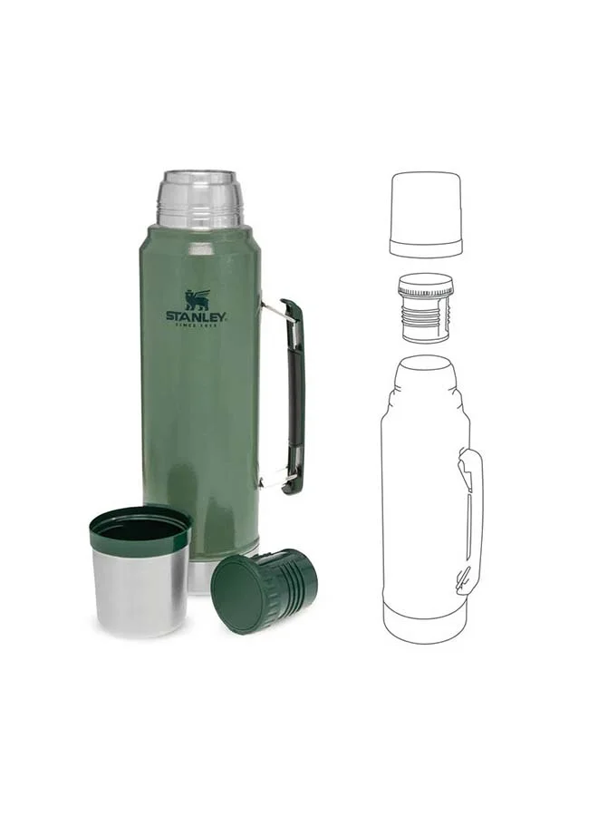 Generic Stanley Classic Legendary Bottle 1L / 1.1QT Hammertone Ice BPA FREE Stainless Steel Thermos | Keeps Cold or Hot for 24 Hours | Leakproof Lid Doubles as Cup | Dishwasher Safe | Lifetime Warranty