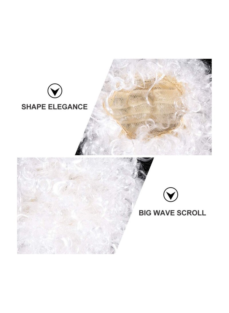 Estelle White Afro Curly Clown Wig Circus Carnival Party Costume Cosplay Party Hair Wigs for Adult and Kids - Image 2