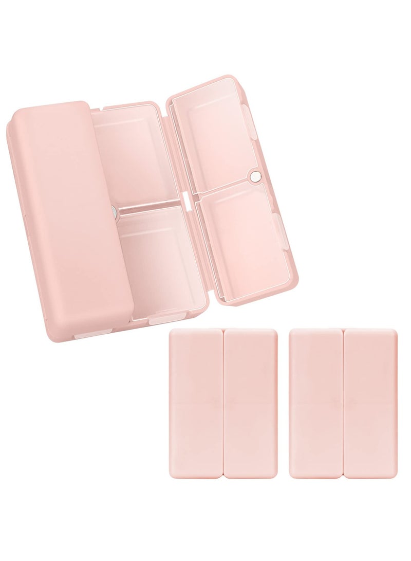 SYOSI 2 Pcs Pill Organizers, Portable Daily Pill Organizer Box 7 Compartments Travel Pill Case Pocket Pill Box for Vitamins, Cod Liver Oil, Supplements and Medication (Pink) - Image 1