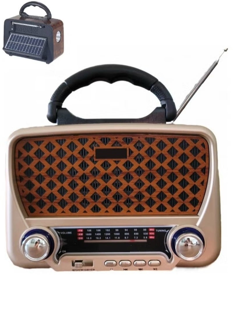 Denx Rechargeable Radio, Portable Radio Am Fm Transistor With Best Sound, Solar/Battery Operated Radio, Support Tf Card/Usb Playing  - Image 2