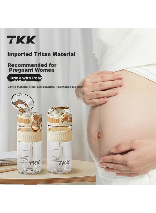 Tkk Straw Cup Pregnant Women Adult Water Cup Women Summer Plastic Cup Children Students Direct Drinking Cup With Scale Lying Down Drinking Water - Image 1