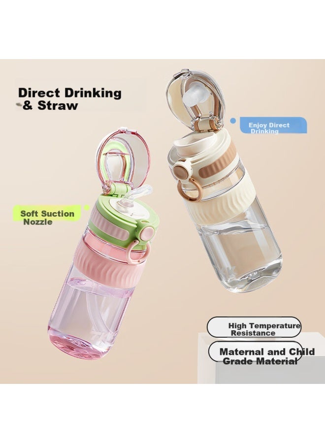 Tkk Straw Cup Pregnant Women Adult Water Cup Women Summer Plastic Cup Children Students Direct Drinking Cup With Scale Lying Down Drinking Water - Image 2