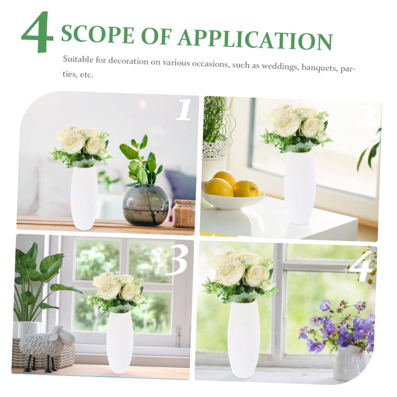 Yellow Artificial Peony Flowers 4pcs Set Wedding Table Decor Faux Floral Ornament - Image 5