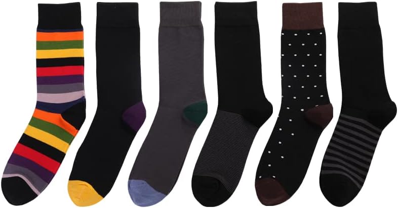 TOEJYJ Mens Fun Dress Socks, Pattern Funny Casual Socks Pack, Colorful Striped Cotton Novelty Socks Size 10-13 - Image 2