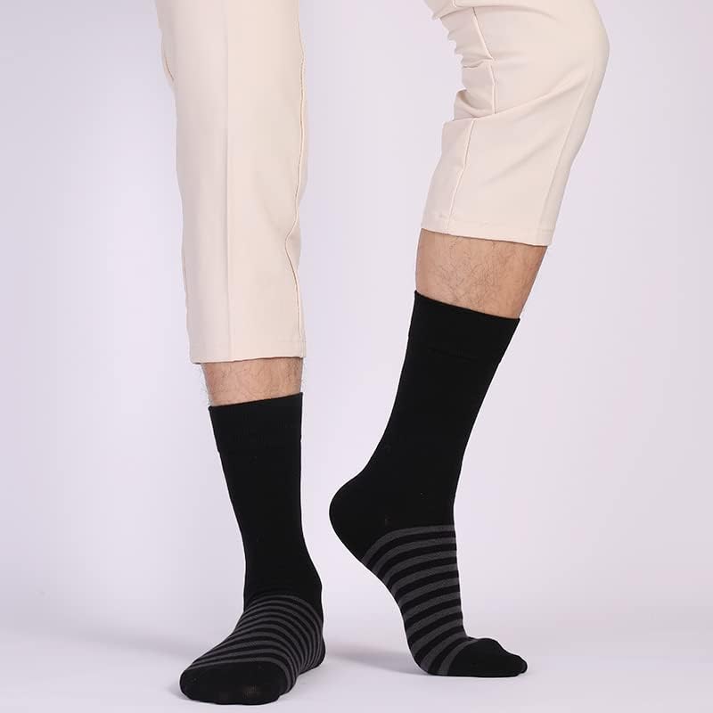 TOEJYJ Mens Fun Dress Socks, Pattern Funny Casual Socks Pack, Colorful Striped Cotton Novelty Socks Size 10-13 - Image 3
