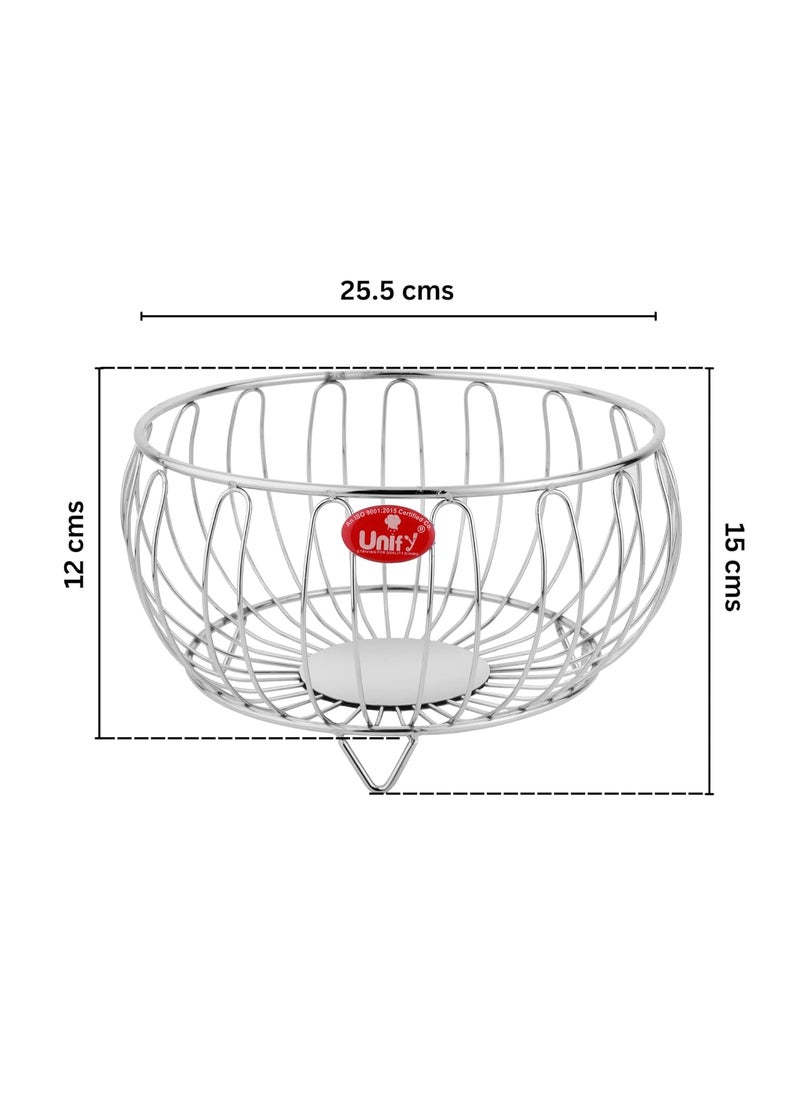 Unify Unify Stainless Steel Fruit Basket for Dining Table Multipurpose Vegetable Basket for Kitchen Fruit Bowl Stand for Counter Top Onion Baskets for Storage 26X15X12 Cm  - Image 2