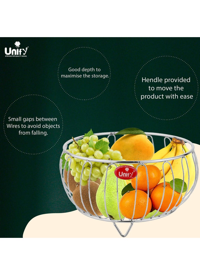 Unify Unify Stainless Steel Fruit Basket for Dining Table Multipurpose Vegetable Basket for Kitchen Fruit Bowl Stand for Counter Top Onion Baskets for Storage 26X15X12 Cm  - Image 3