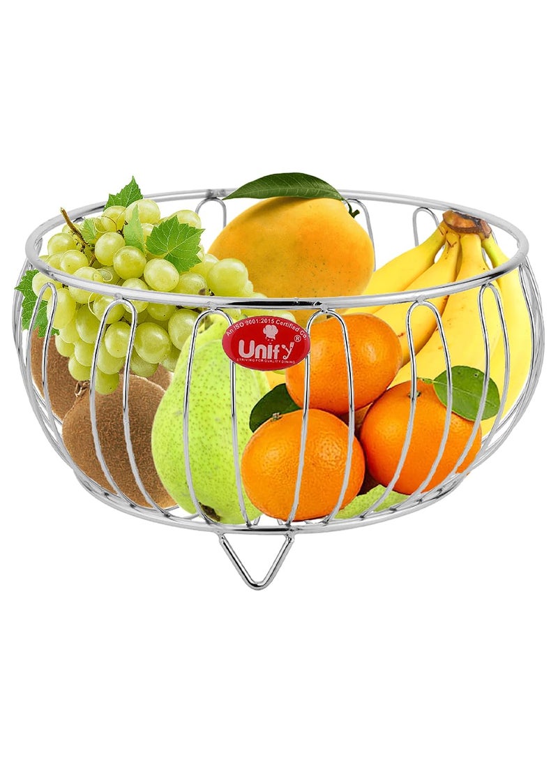 Unify Unify Stainless Steel Fruit Basket for Dining Table Multipurpose Vegetable Basket for Kitchen Fruit Bowl Stand for Counter Top Onion Baskets for Storage 26X15X12 Cm  - Image 1