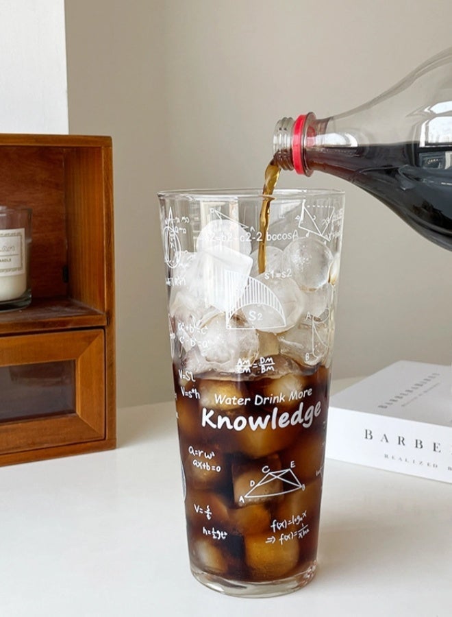 ShebSheb 1L Geometric Pattern Glass Tumbler with Lid Sealed,Large Capacity Coffee Cup For Coffee Juice Tea Water Milk(No Straws)  10x10x21.5 cm - Image 2