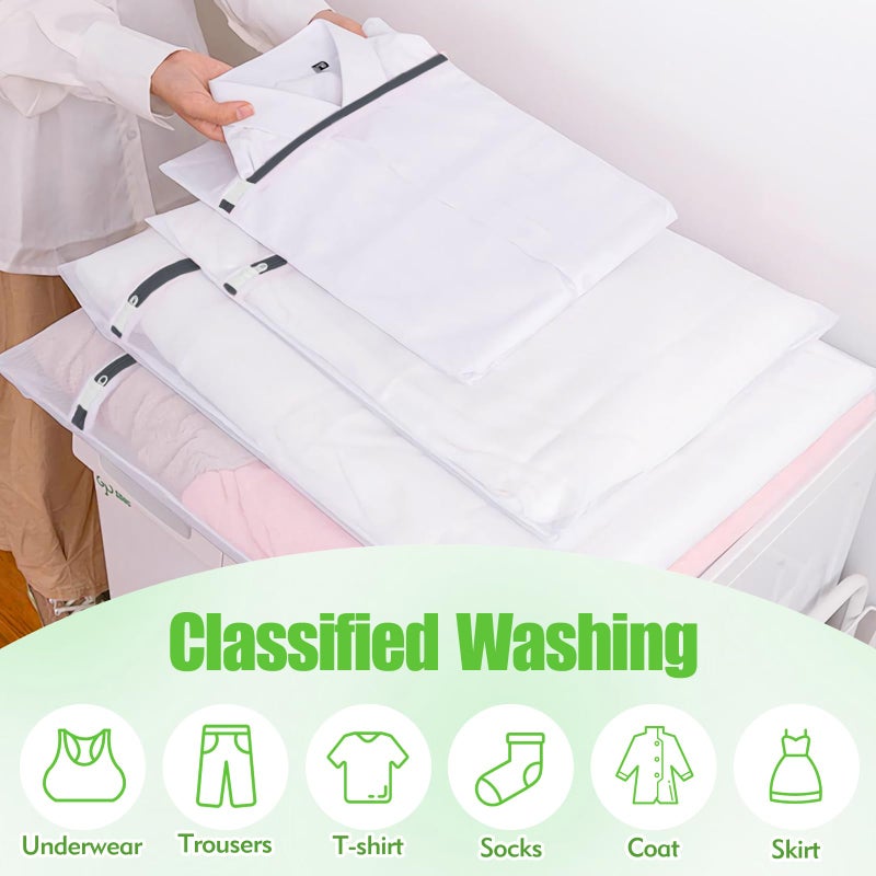 Peebioeo Mesh Laundry Bags for Delicates - 6 Pack Wash Bags for Bras, Lingerie, Socks & Baby Clothes - Fine Mesh Washing Machine Bags with Zipper, Reusable Garment Bags for Travel & College Dorm Essentials - Image 2
