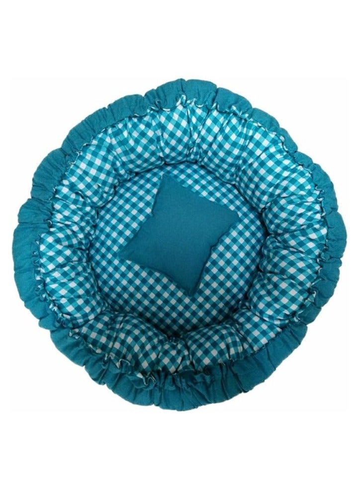 Moro Moro Round Cotton Pet Bed – Reversible & Soft for Cats and Small Dogs - Image 4