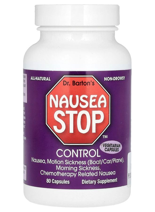 Dr. Barton's Nausea Stop Control 80 Capsules - Image 1
