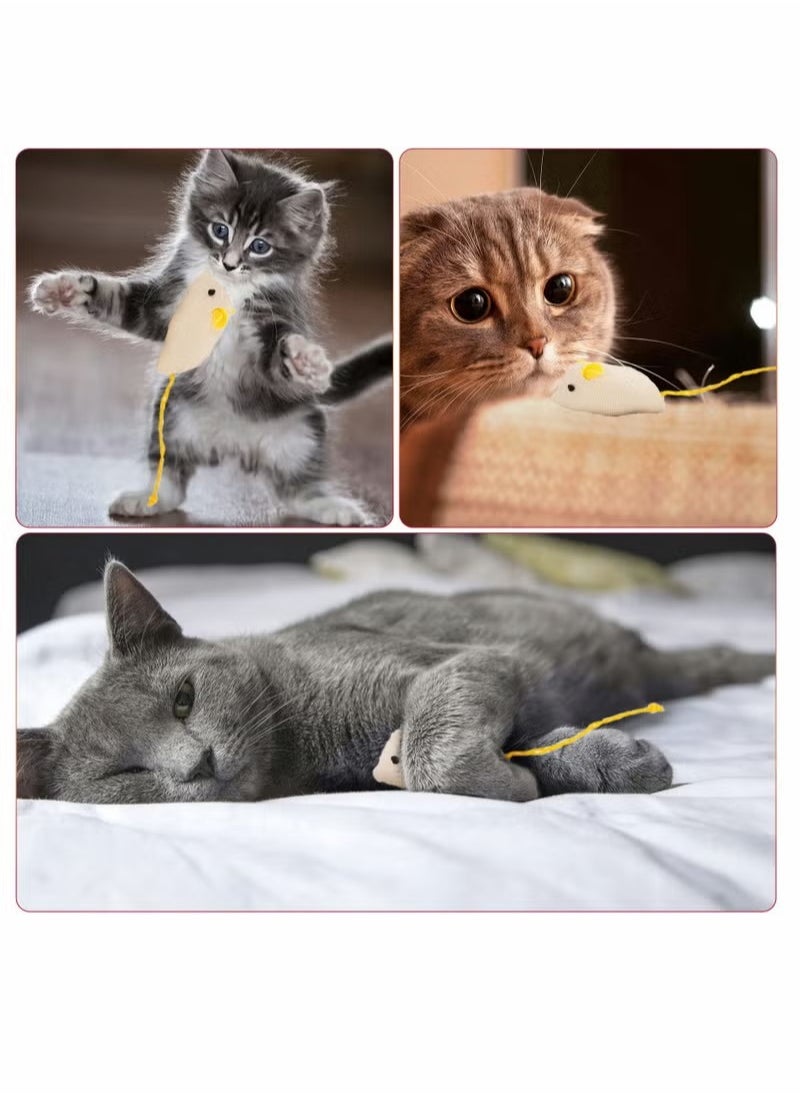 null - Catnip Toys for Cat, 9 Pcs Interactive Cat Toy Pet Teeth Cleaning Soft Plush Realistic Cute Mouse Colorful Chew Toys with String Tails Indoor Cats Play Bite, Random style - Image 1