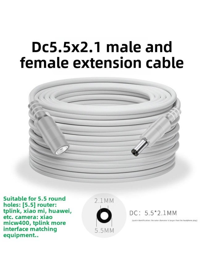 Tplink Router Power Cord Monitor Home Camera Dc Extension Cord 12v Male And Female 5521 Camera Head A-Color:White●Dc5.5 Male And Female Extension Cable *measure The Round Hole Size Before Taking The Photo-0.5m  - Image 1