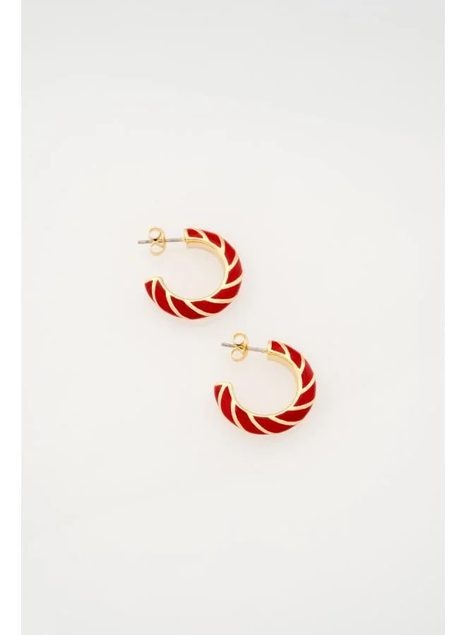 تيد بيكر Tiffany Twist Enamel Hoop Earrings