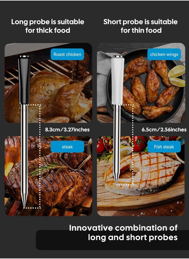 INKBIRD - Wireless BBQ Meat Thermometer WiFi 5G and Bluetooth 5.4 Dual Mode BBQ Food Thermometer Long and Short Probe Combo Backlit HD LCD Multiple Temperature Alarms IP67 Waterproof for Everyday Cooking Grilling Smoking - Image 1