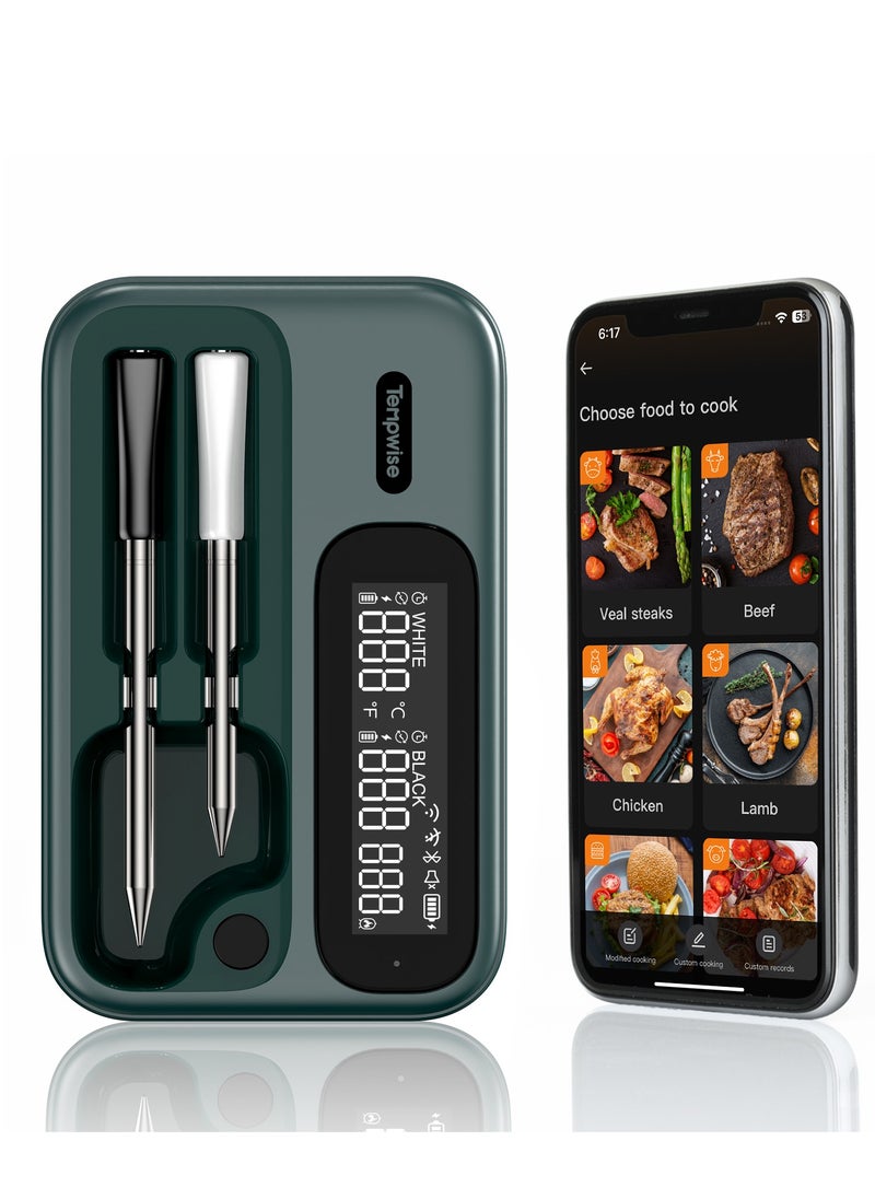 INKBIRD - Wireless BBQ Meat Thermometer WiFi 5G and Bluetooth 5.4 Dual Mode BBQ Food Thermometer Long and Short Probe Combo Backlit HD LCD Multiple Temperature Alarms IP67 Waterproof for Everyday Cooking Grilling Smoking - Image 1