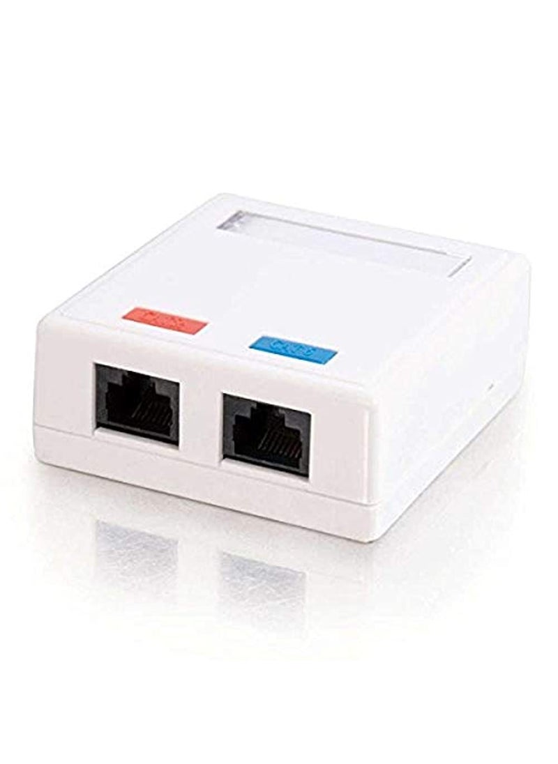 C2G C2G 03837 2-Port Cat5e Surface Mount Box, White  - Image 1