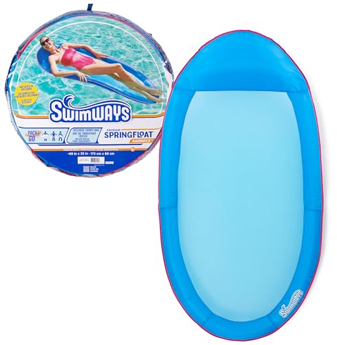 SwimWays Spring Float Premium Hammock Pool Lounger Inflatable Pool Floats Adult with Fast Inflation for Ages 15 Up - Image 1