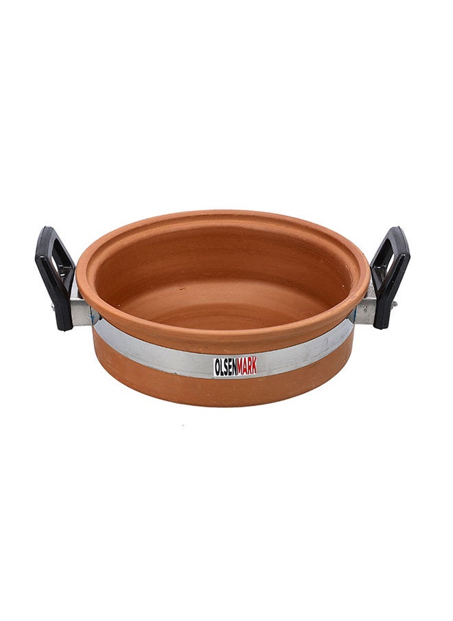 Olsenmark - Traditional Cookware Clay Handi With Glass Lid, OMCP6015 ,100% Eco-Friendly 500 ml  Cookware With Bakelite Handle And Knob, Clay pot - Image 1