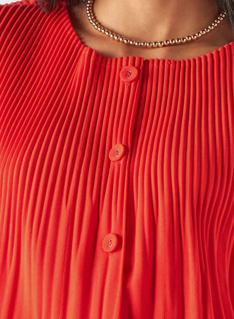 2Xtremz Plisse Button Detail Top