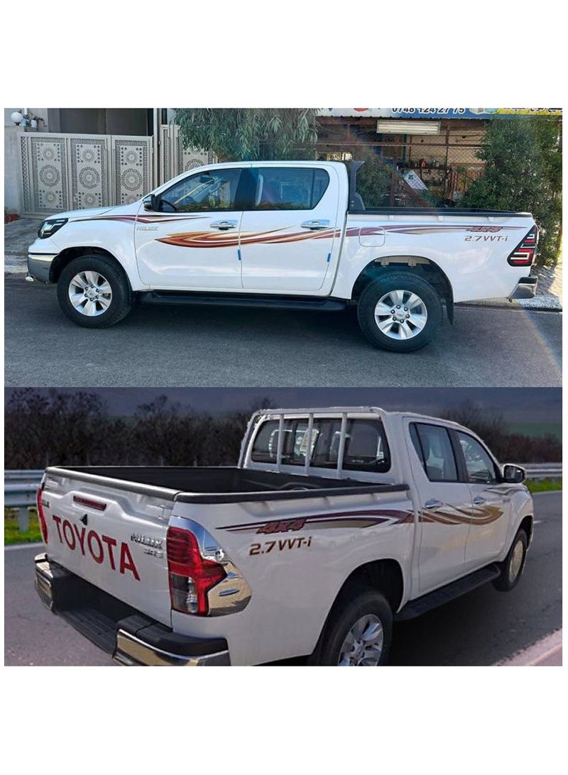 pickup sticker car automotive decals vinyl stickers 4x4 for toyota hilux 2018 2D LONG - Image 4