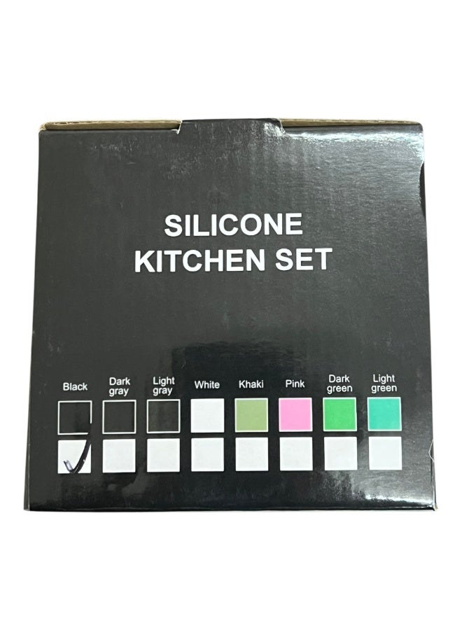 12-Piece Silicone Kitchen Utensil Set with Wooden Handles - Image 3