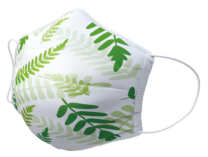BeeSure Store BE2340 Series BE2300 Floral Design Face Mask, Round Edge, Latex Free, Fern Green (1 Box of 50) - Image 2