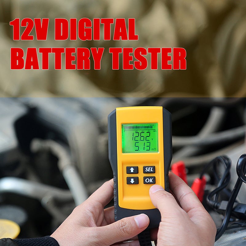 Digital 12V  Car Battery Tester Load Test and Analyzer of Battery Life Percentage,Voltage, Resistance and Deep Cycle Battery - Image 3