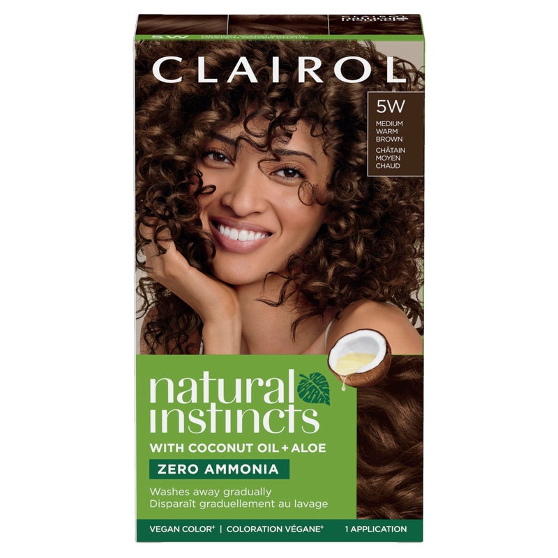 Clairol Natural Instincts Demi-Permanent Hair Dye, 5W Medium Warm Brown Hair Color, Pack of 1 - Image 1