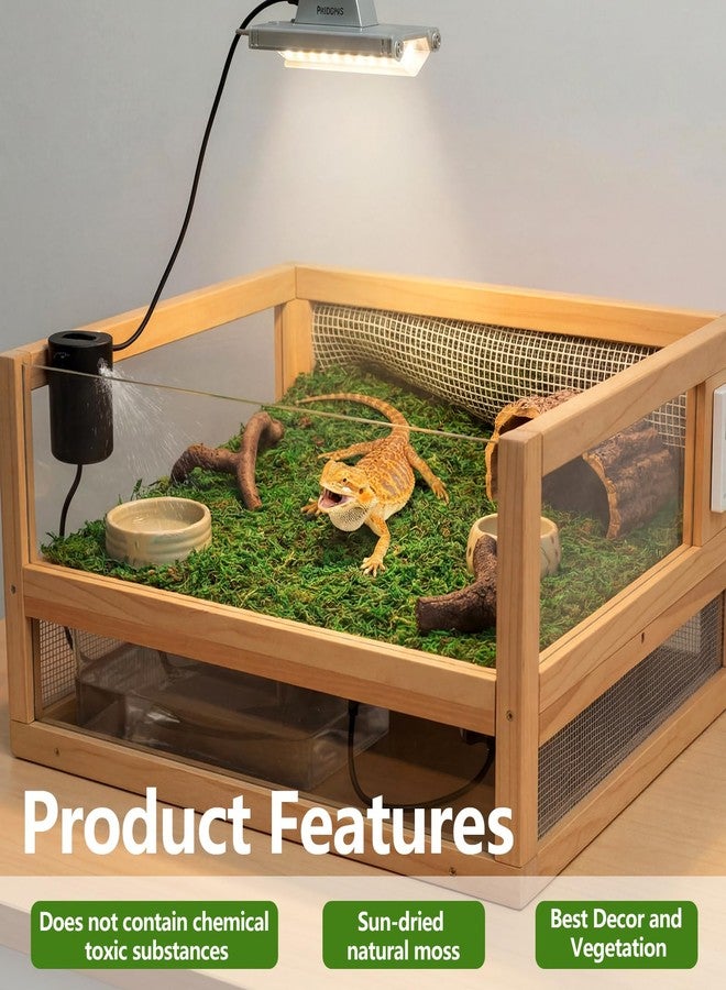 Breling 4 Pcs Reptile Carpet Natural Moss Terrarium Bedding 12'' x 12'' Reptile Habitat Mat Moisture Retaining Substrate Liner for Bearded Dragon Lizard Tortoise Snake Leopard Gecko Tank Accessories - Image 4
