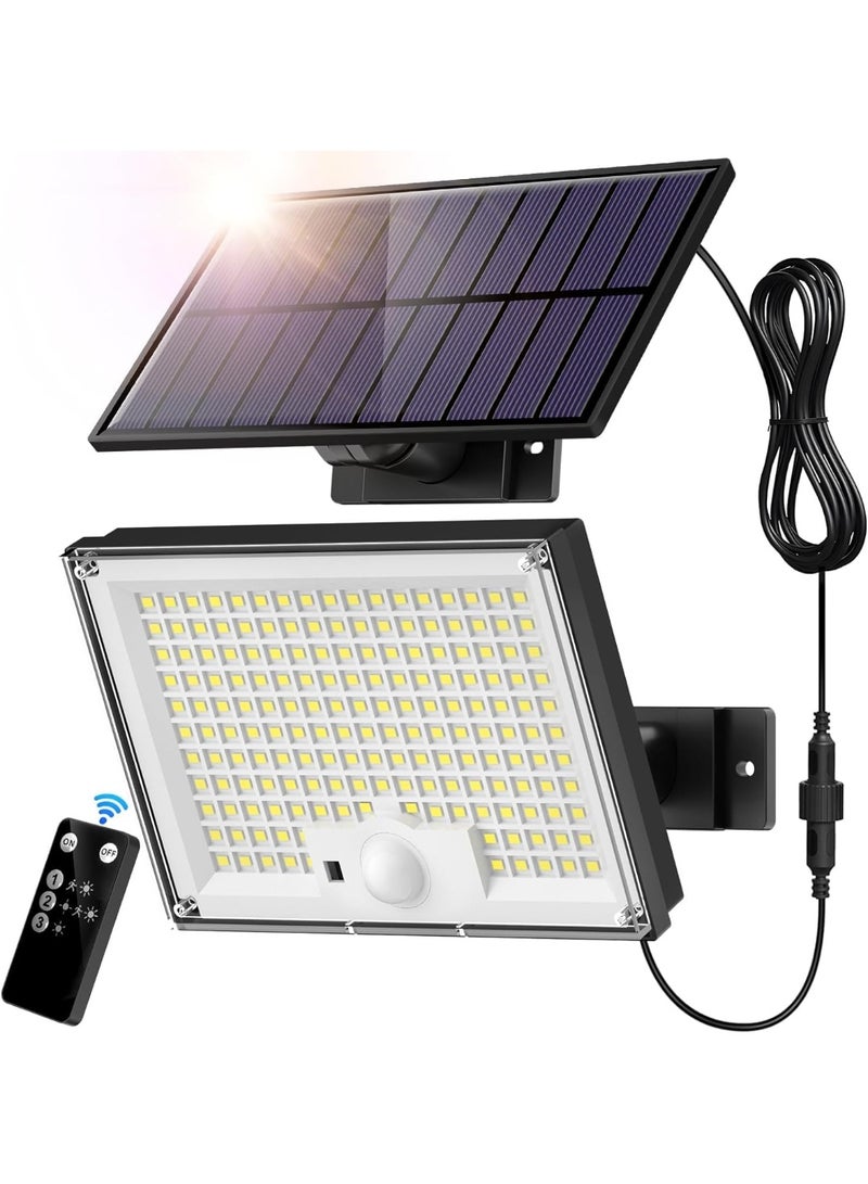 Solar-powered outdoor light, 172 LED beads, 3-mode split motion sensor light, with remote control, IP65 waterproof solar floodlight, suitable for patios, terraces, gardens, and garages (1 unit). - Image 1