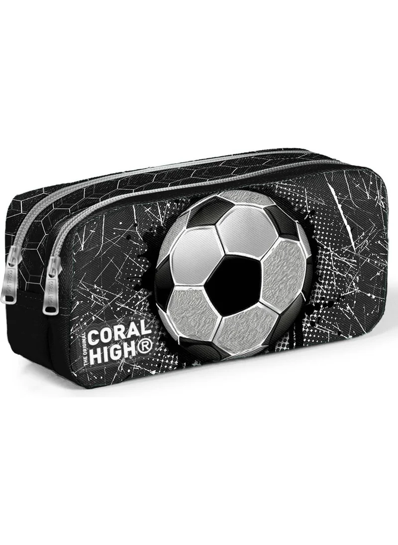 CORAL HIGH Kids Football Patterned Two Compartment Pencil Bag 12086