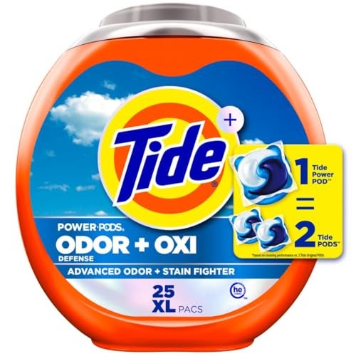 Tide Ultra OXI Power PODS with Odor Eliminators Laundry Detergent Pacs, 25 Count, For Visible and Invisible Dirt - Image 1