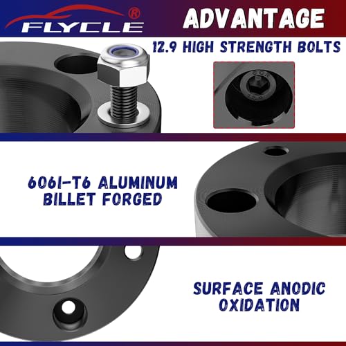 FLYCLE Leveling Lift Kits Compatible with 2004-2020 F150, 3 inch Front+2 inch Rear Strut Spacers Leveling Kit for F150 2WD 4WD - Image 4