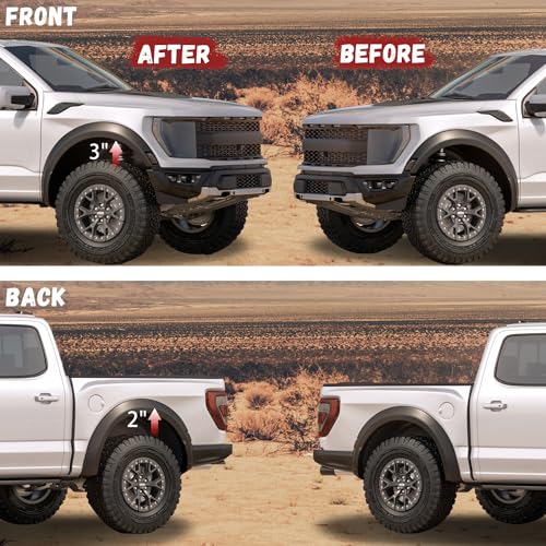 FLYCLE Leveling Lift Kits Compatible with 2004-2020 F150, 3 inch Front+2 inch Rear Strut Spacers Leveling Kit for F150 2WD 4WD - Image 3