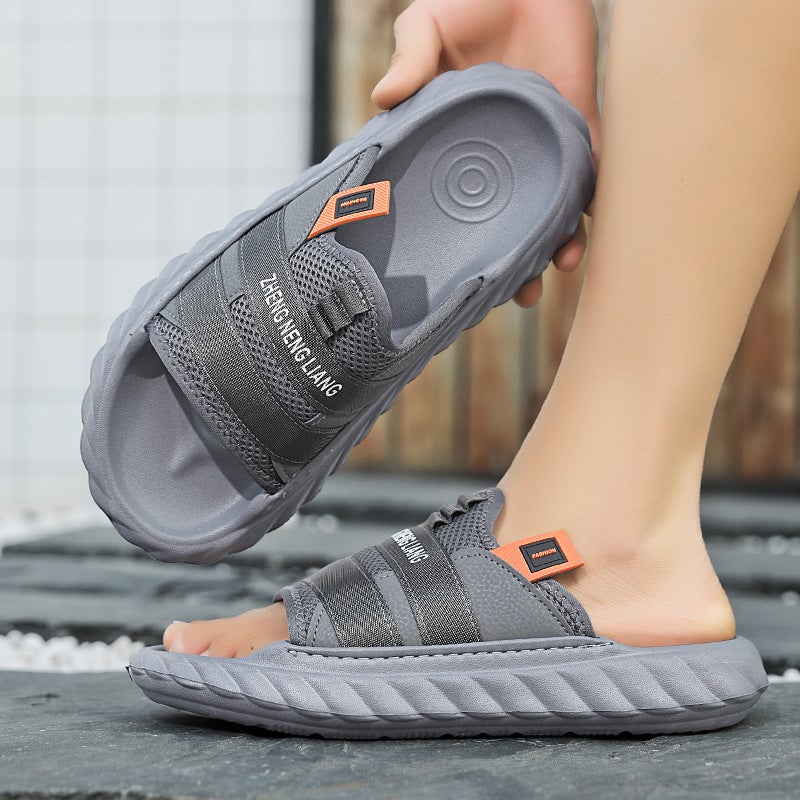 Slippers Men'S Summer Mesh Breathable Fashion Sandals And Slippers Plus Size Outdoor High Elastic Thick Bottom Height Increasing Slippers For Men - Image 4