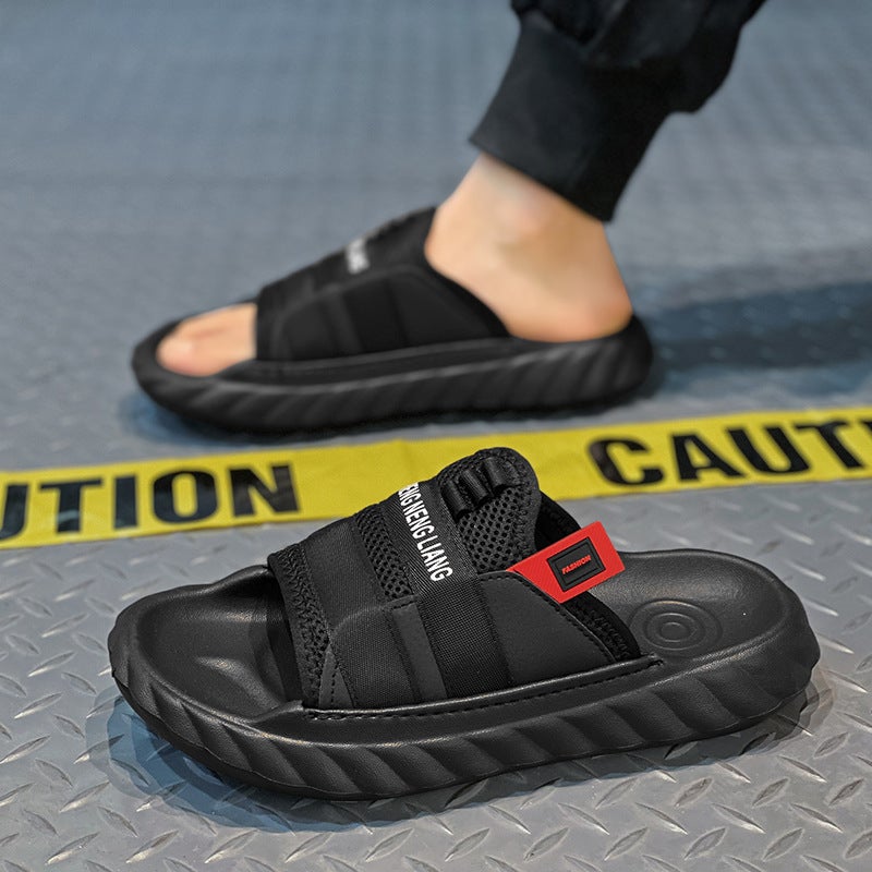 Slippers Men'S Summer Mesh Breathable Fashion Sandals And Slippers Plus Size Outdoor High Elastic Thick Bottom Height Increasing Slippers For Men - Image 5