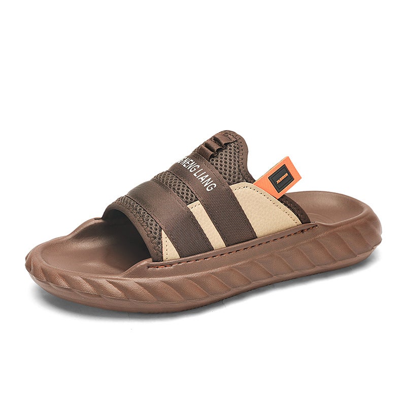 Slippers Men'S Summer Mesh Breathable Fashion Sandals And Slippers Plus Size Outdoor High Elastic Thick Bottom Height Increasing Slippers For Men - Image 1