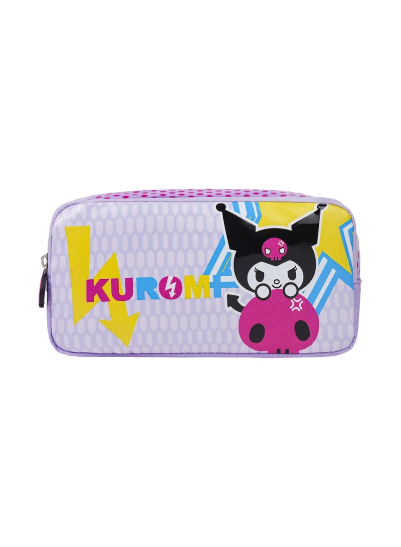 سانريو Sanrio Kuromi Regular Pencil Case | Cute Kuromi Double Zipper Pencil Pouch for Kids | Large Capacity School Stationery Organizer | Durable Pencil Case for School & Travel