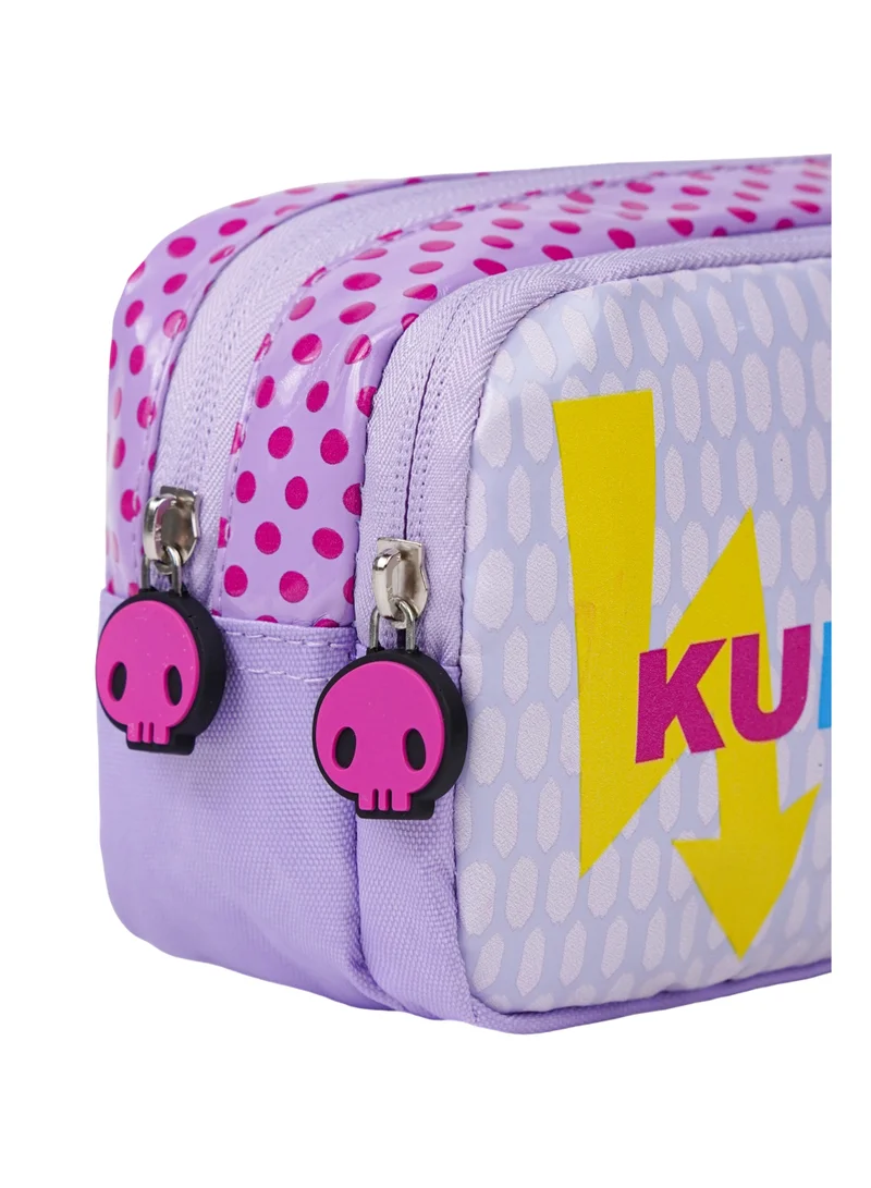 Sanrio purple Sanrio Kuromi Regular Pencil Case | Cute Kuromi Double Zipper Pencil Pouch for Kids | Large Capacity School Stationery Organizer | Durable Pencil Case for School & Travel for Women | Best Price UAE
