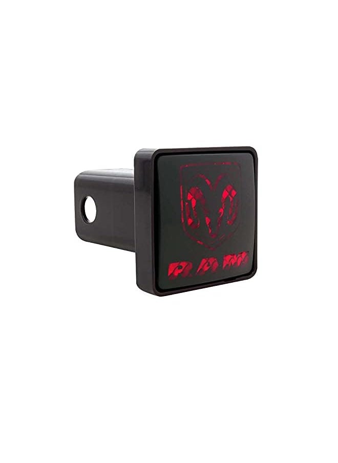 PROMASS غطاء مصباح الفرامل LED أسود اللون من بلاستيك ABS مناسب لجميع الشاحنات وشعار Dodge Ram وغطاء وصلة مقاس 2 بوصة للشاحنات من Chevy (Chevrolet) وFord وToyota وGmc وDodge Ram وJeep  - Image 2