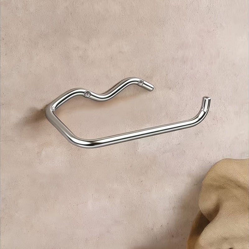 حامل مناديل المطبخ أسود للحائط مع خطاف للحمام - Image 3