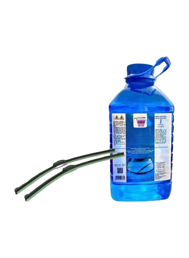 سي جي اس جالون سائل تنظيف الزجاج للسيارة 2 لتر + طقم مسّاحات زجاج عالي الجودة - Image 1