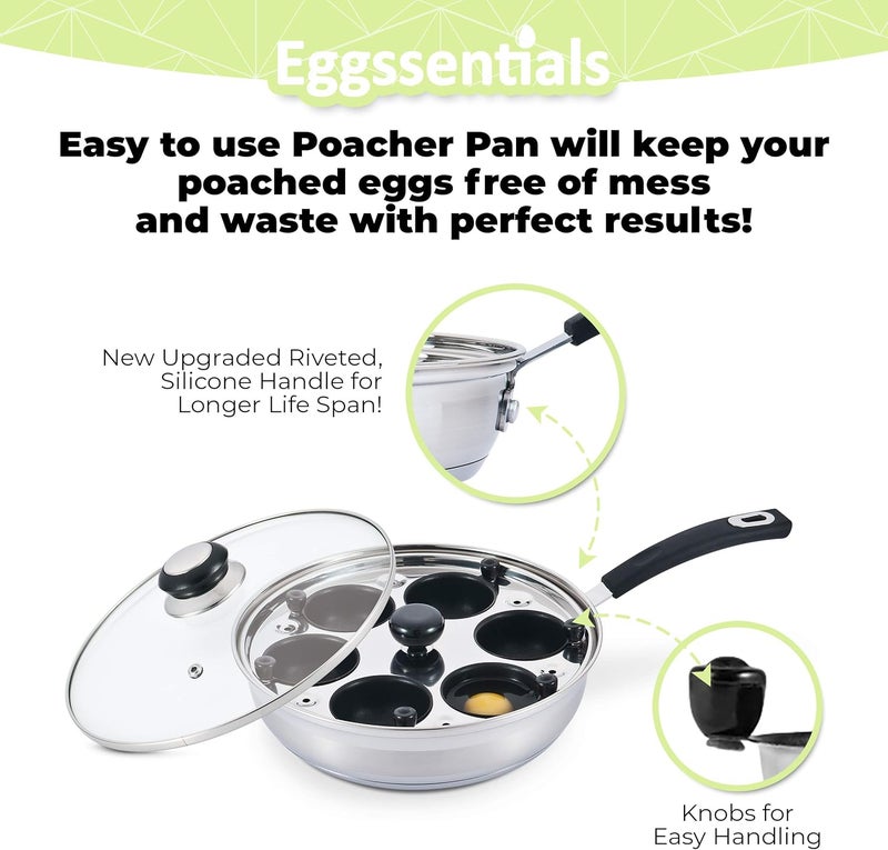 Eggssentials صانع البيض المسلوق من الفولاذ المقاوم للصدأ مع ملعقة طعام، آمن لدرجة الطعام وخالي من PFOA - Image 3
