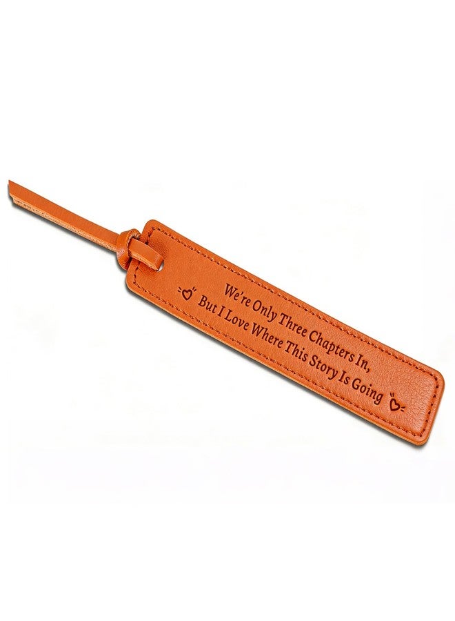 TI-EDC Leather Bookmark 3rd Anniversary Wedding Gifts for Him & Her - Image 1