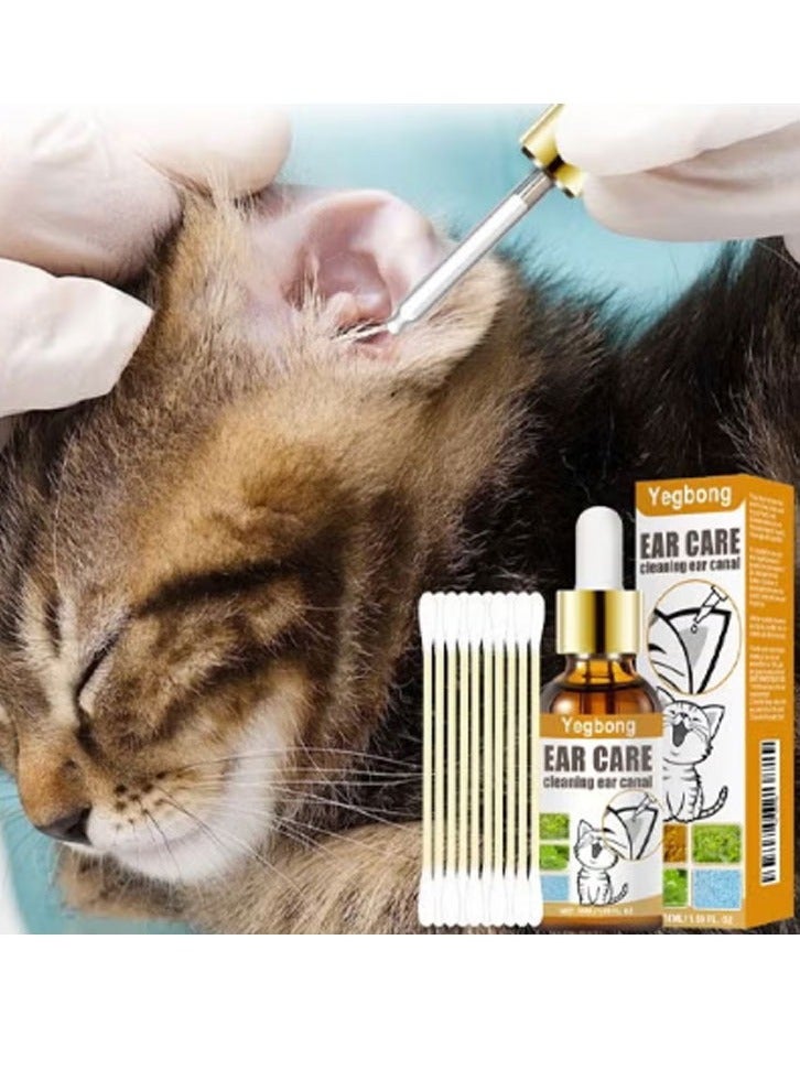 YEGBONG Ear Cleaner for Dogs and Cats Ear Mite Oil, Ear Drops Mites Gentle Ear Cleaning Effective Care Agent Against Ear Mites(50ML) - Image 1