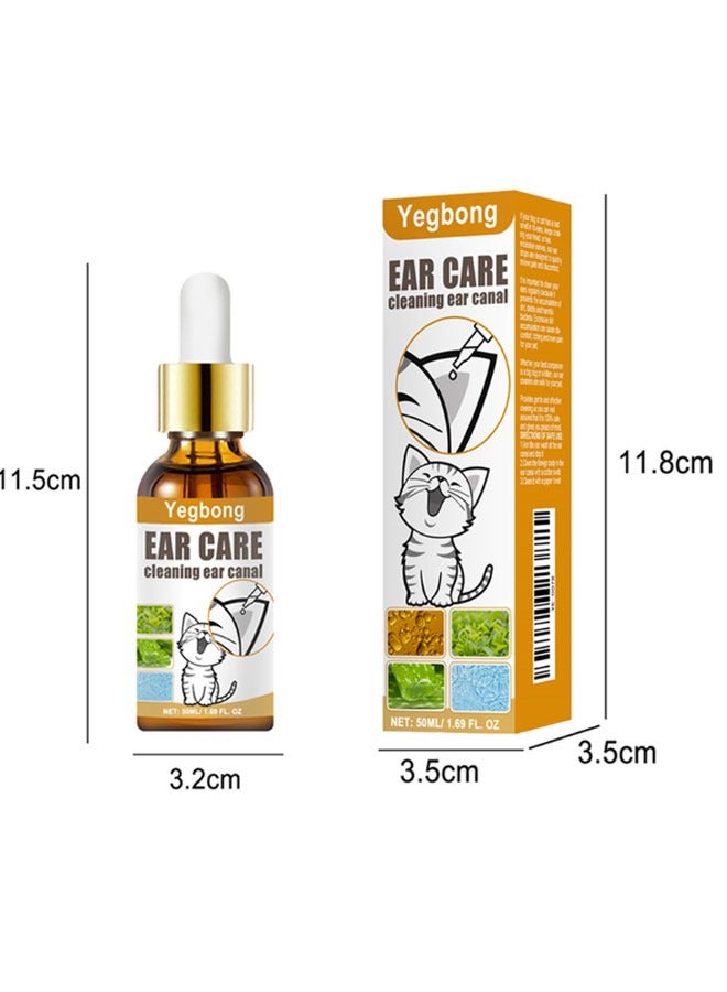YEGBONG Ear Cleaner for Dogs and Cats Ear Mite Oil, Ear Drops Mites Gentle Ear Cleaning Effective Care Agent Against Ear Mites(50ML) - Image 3
