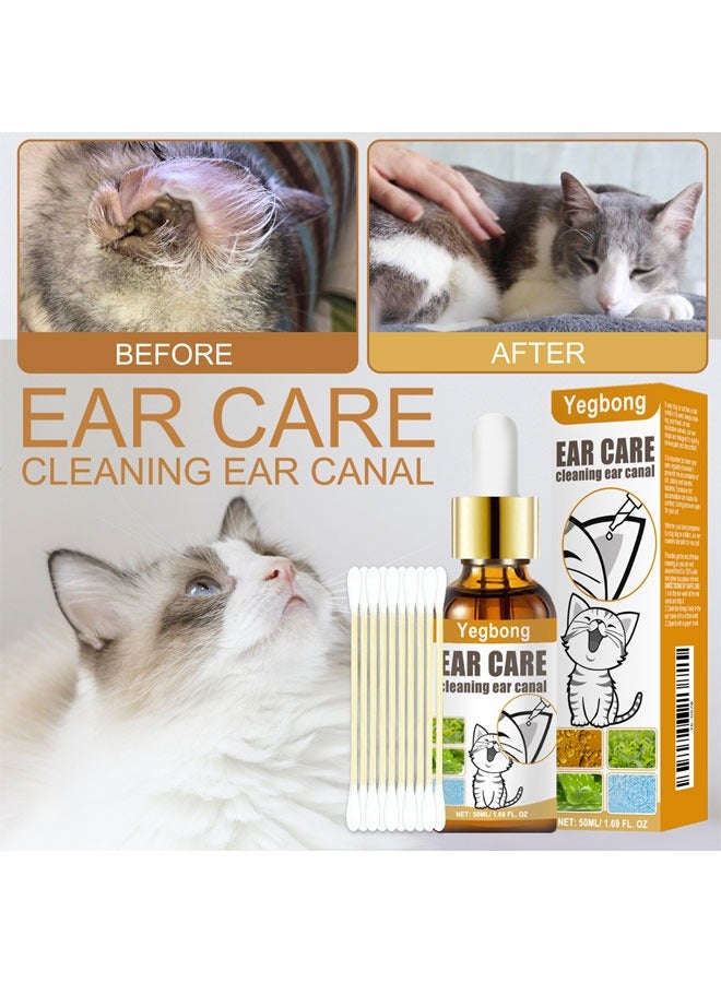 YEGBONG Ear Cleaner for Dogs and Cats Ear Mite Oil, Ear Drops Mites Gentle Ear Cleaning Effective Care Agent Against Ear Mites(50ML) - Image 5